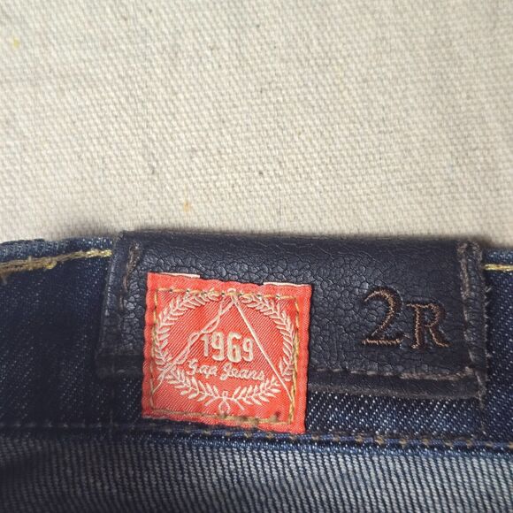 GAP 1969 Vintage Boot Cut Stretch Jeans - Women’s Size 2R, Dark Wash, Distressed - Picture 4 of 16